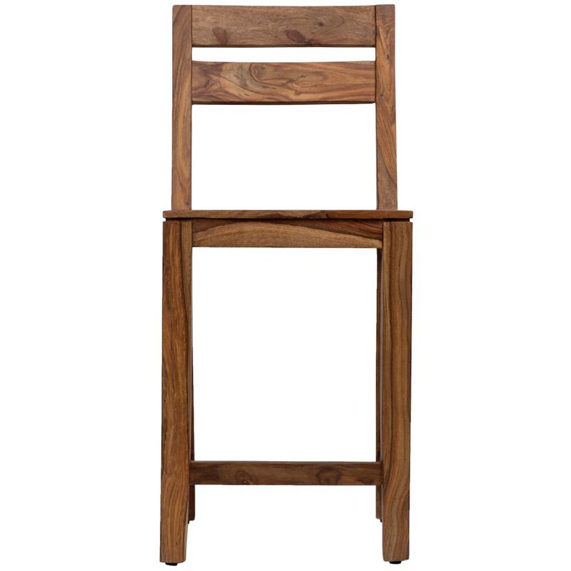 Porter Designs Urban Solid Sheesham Wood 24 Counter Height Dining Chair, Natural (Set of 2)