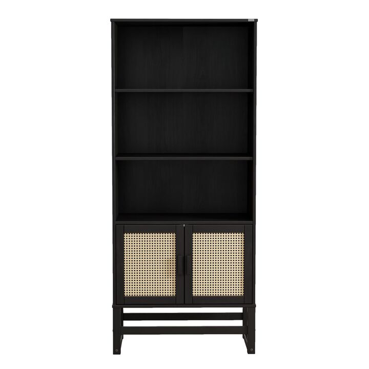 Talo 3-Shelf Bookcase with Closed Storage