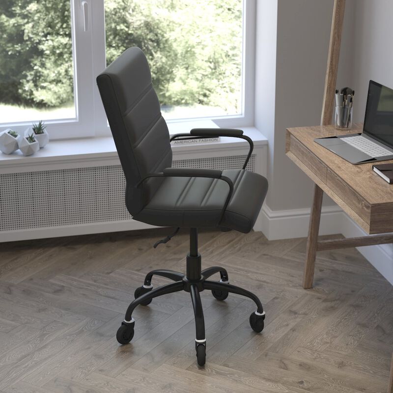 Flash Furniture Mid-Back Black Executive Swivel Office Chair with Black Frame, Arms, image number 6