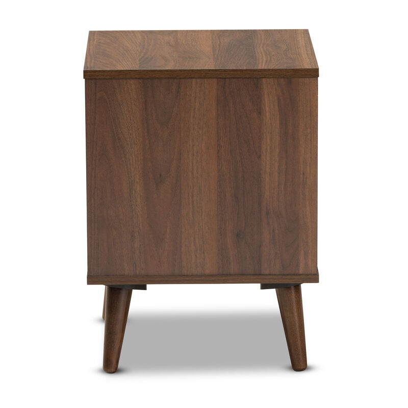 Baxton Studio Sami Mid Century Modern Walnut Finished Wood End Table