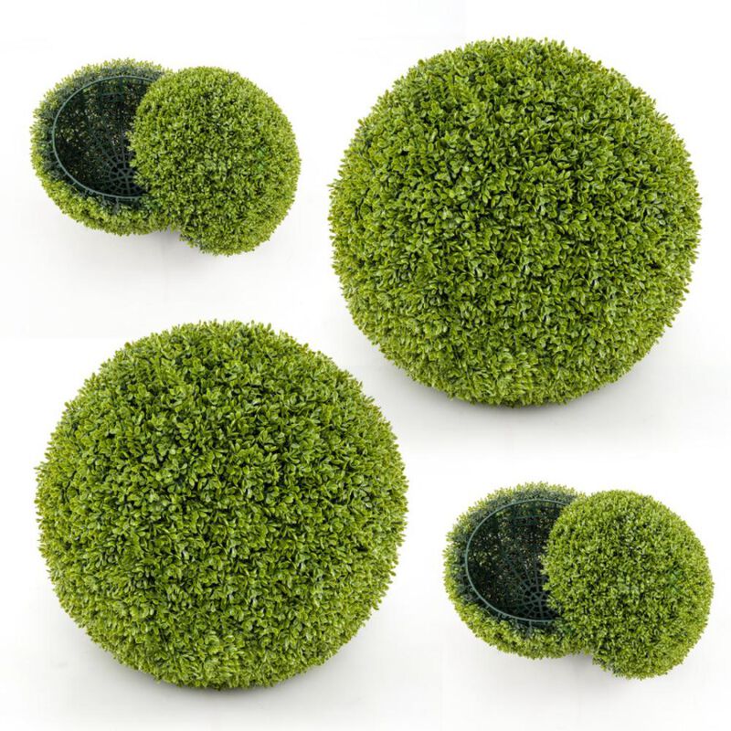 Hivvago 2 Pieces Artificial Sun-Protective Topiary Spheres for Patio Garden Front Door Balcony Backyard