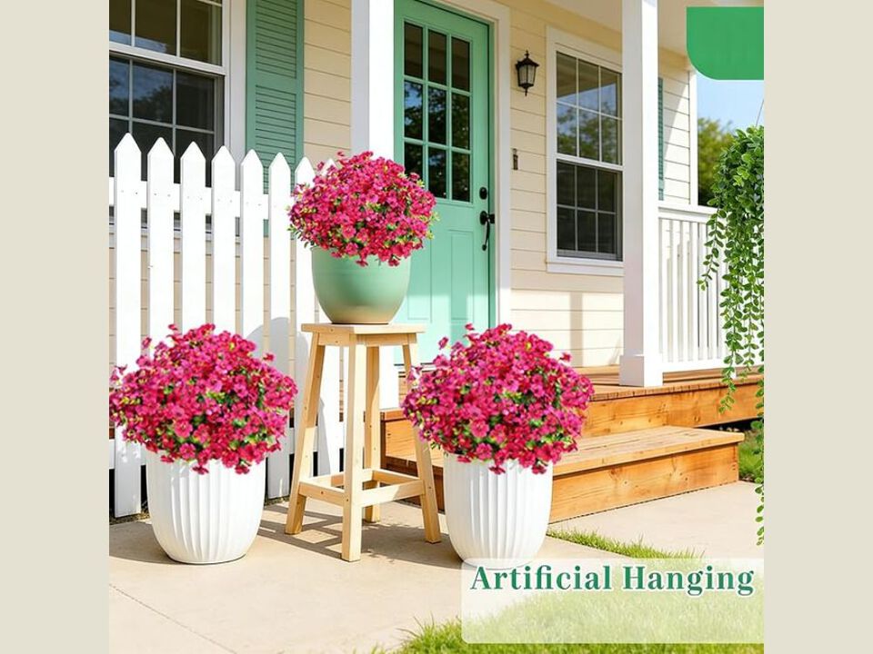 12 Bundle Artificial Eucalyptus Flower Stems Outdoor Garden Porch Decor