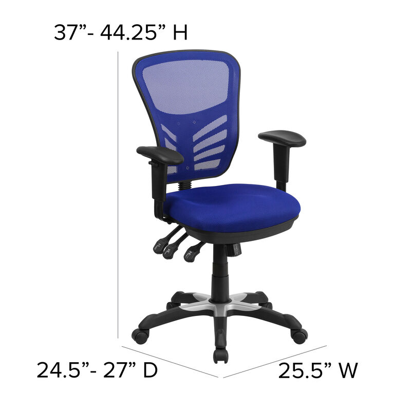 Nicholas Mid-Back Dark Gray Mesh Multifunction Executive Swivel Ergonomic Office Chair with Adjustable Arms image number 4
