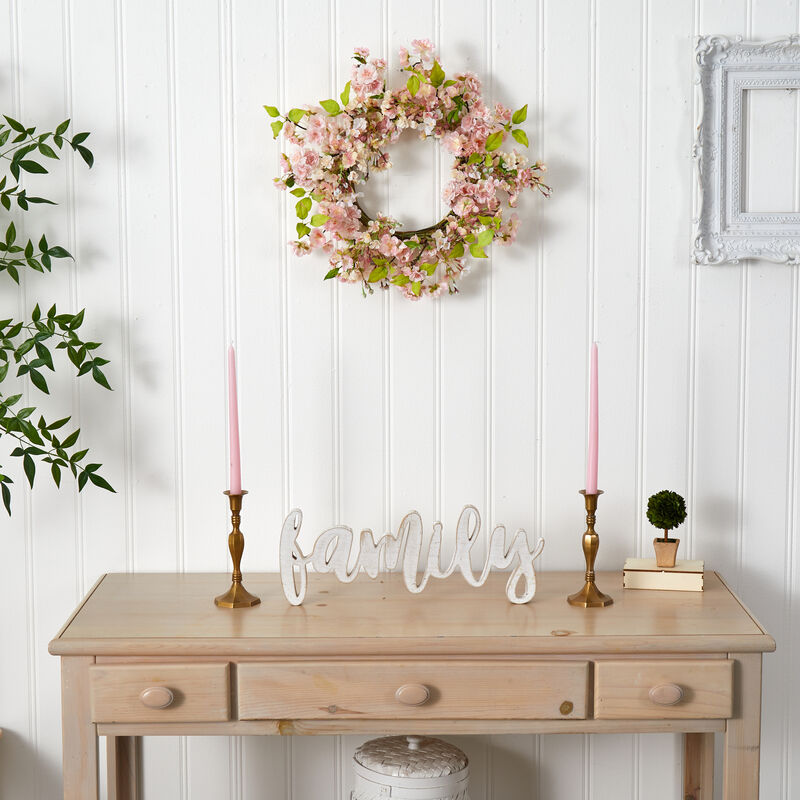 Nearly Natural 24-in Cherry Blossom Wreath