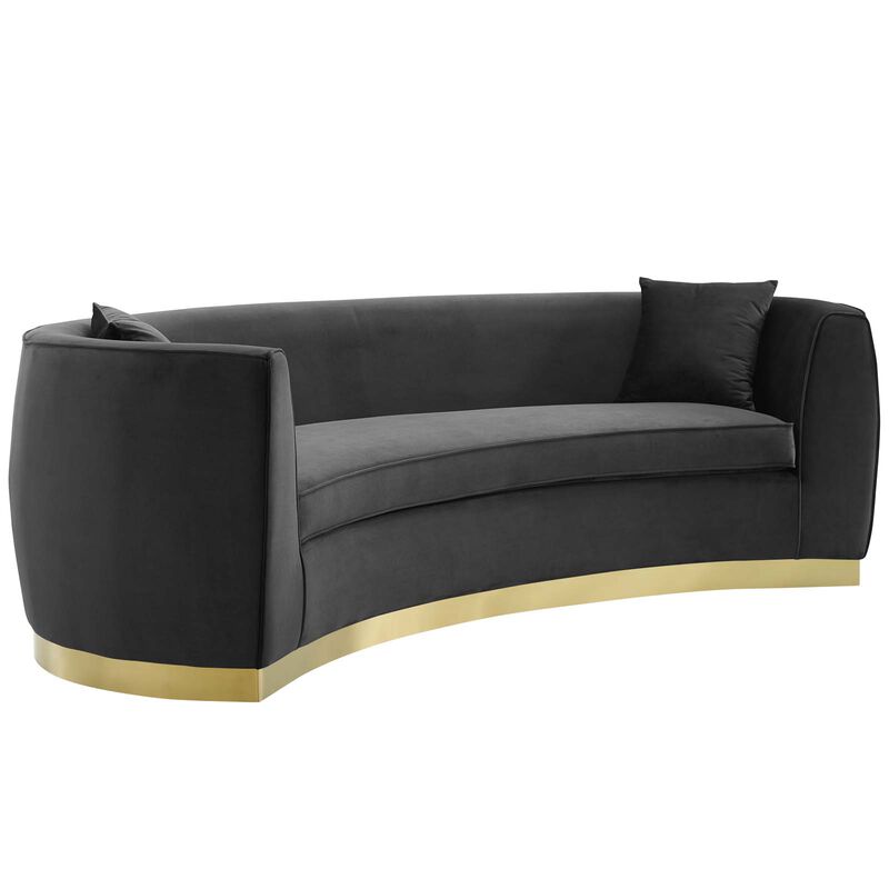 Resolute Curved Performance Velvet Sofa image number 2