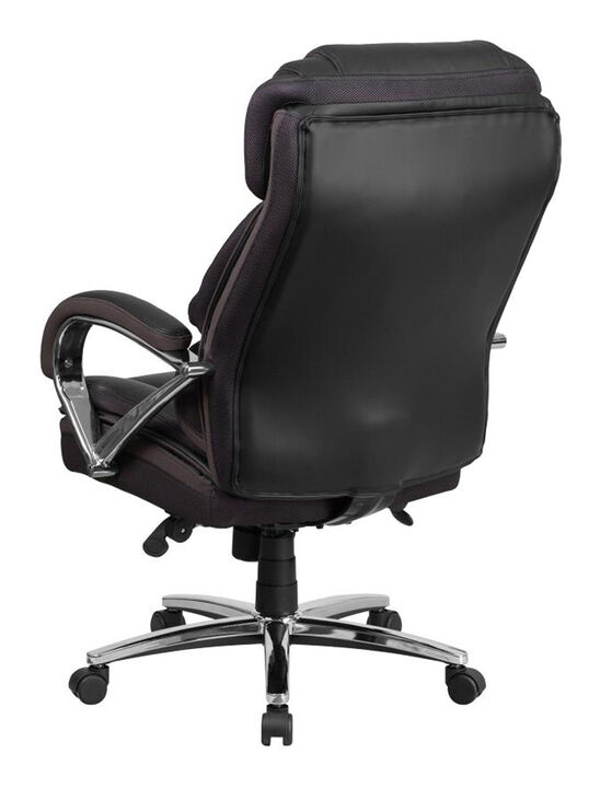 HERCULES Series Big & Tall 500 lb. Rated Black LeatherSoft Executive Swivel Ergonomic Office Chair with Chrome Base and Arms