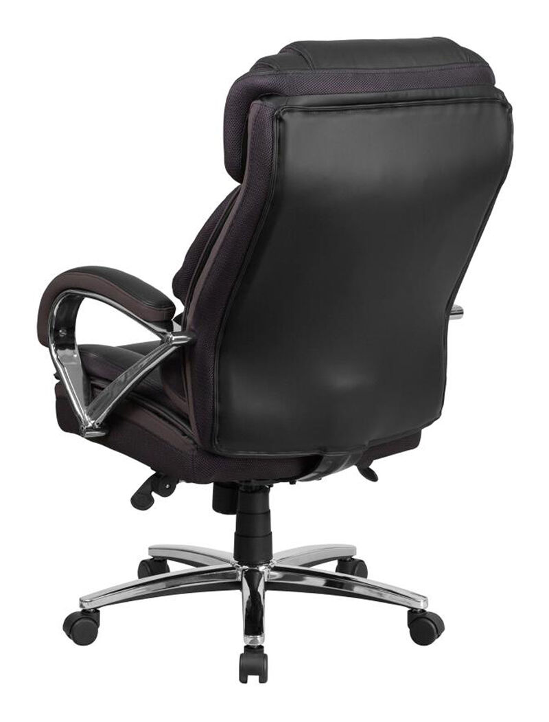 HERCULES Series Big & Tall 500 lb. Rated Black LeatherSoft Executive Swivel Ergonomic Office Chair with Chrome Base and Arms image number 1