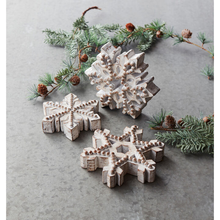Snowflake Ornaments Set of 3 for Holiday and Christmas Decor