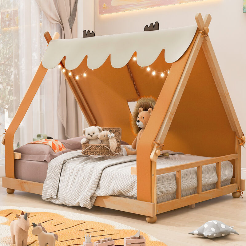 Merax Kids' Adventure Cabin Bed with Detachable Tent image number 1
