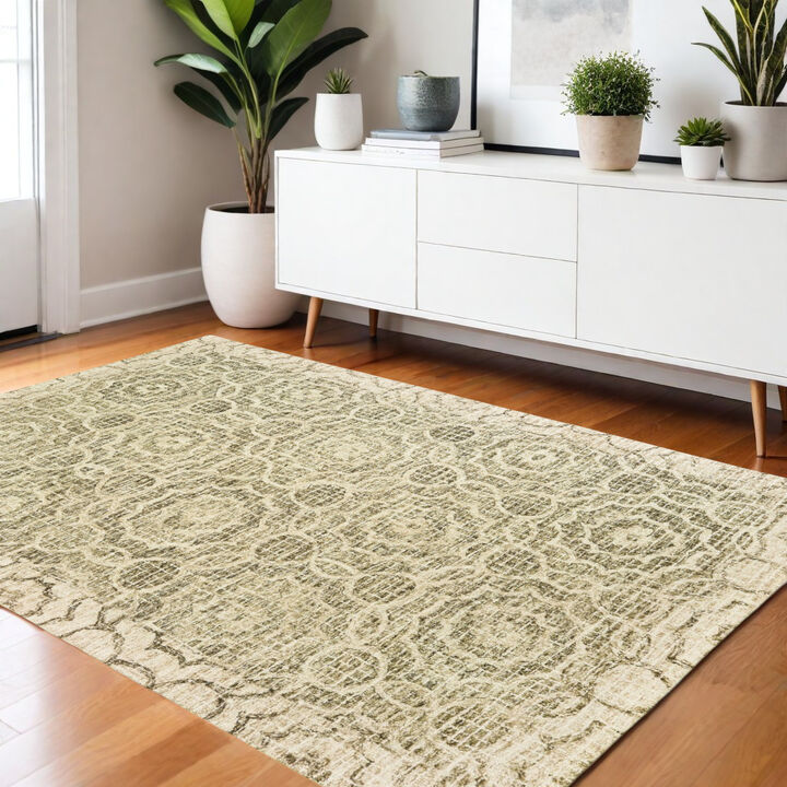 HomeRoots Wool Geometric Hand Tufted Area Rug