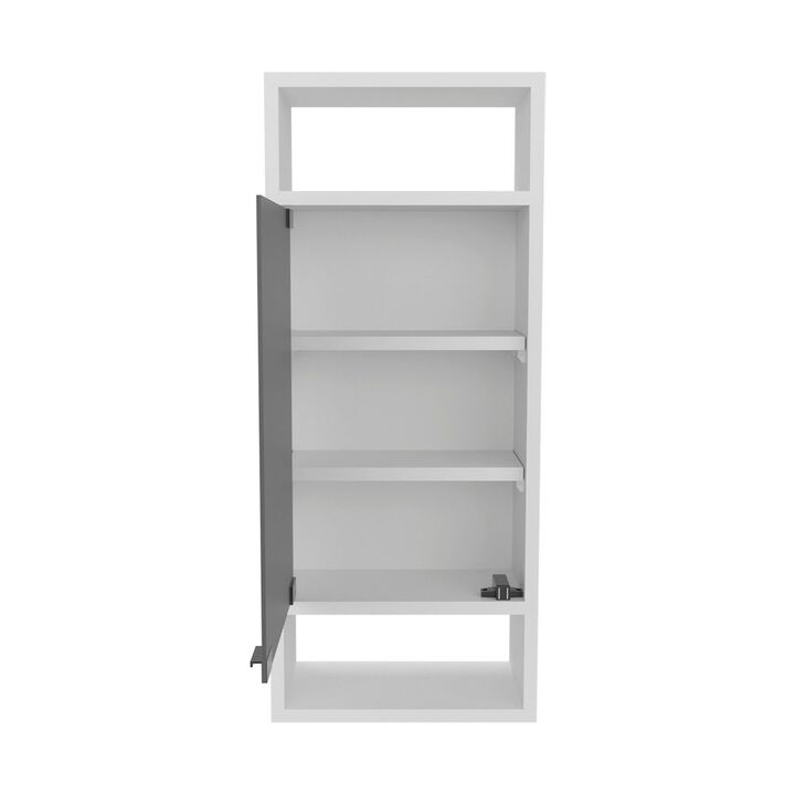 Sayre Medicine Cabinet, 1 Door, 5 Shelves, 1 Mirror, White
