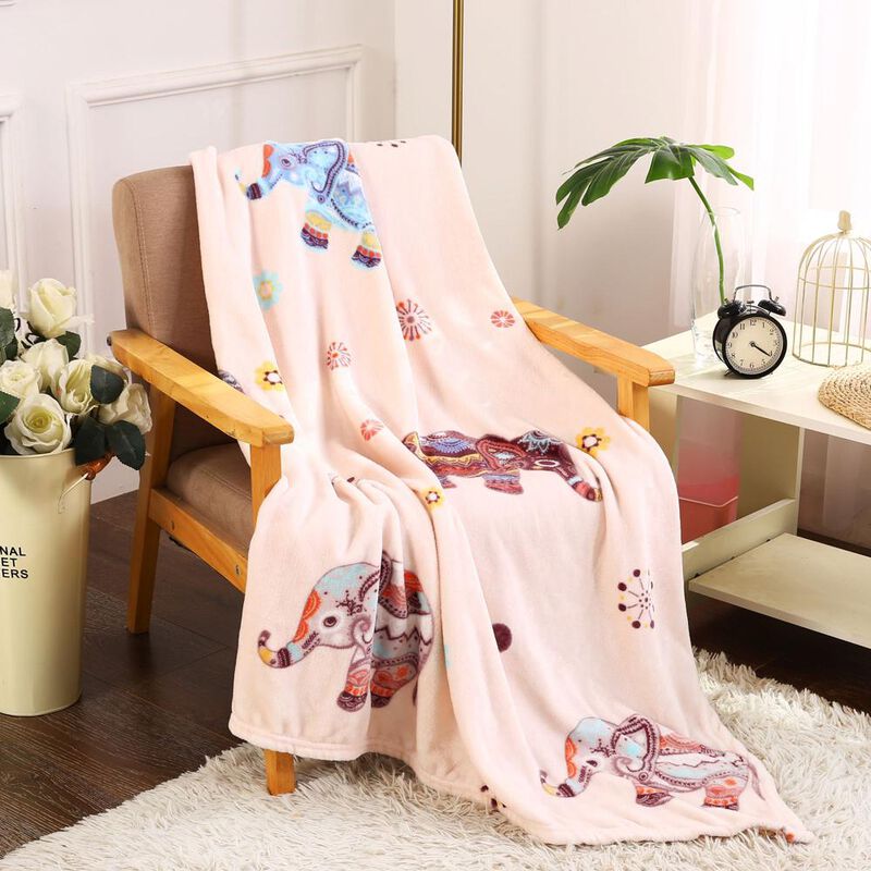 Plazatex Holiday Boho Elephant Design Micro Plush Throw Blanket - 50x60" Multicolor