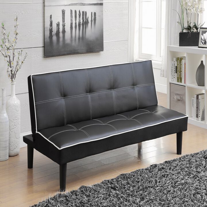 Contemporary Sofa Bed, Black-Benzara