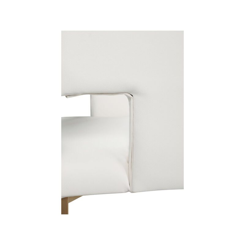 Meridian Furniture Caleb White Vegan Leather Counter Stool, Set of 2