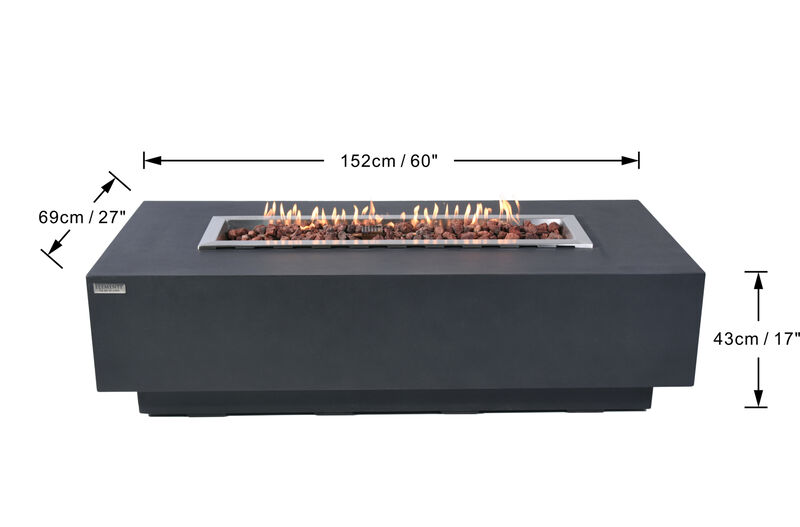 Elementi Granville Concrete Outdoor Patio Fire Pit Table image number 2