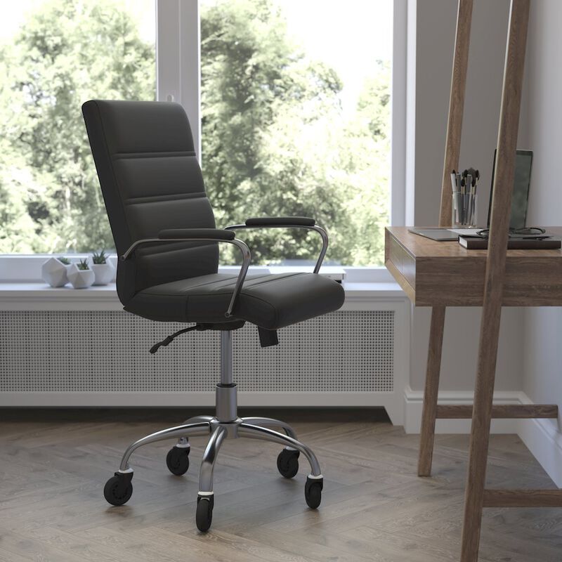 Flash Furniture Mid-Back Black Executive Swivel Office Chair with Chrome Frame, Arms, image number 3
