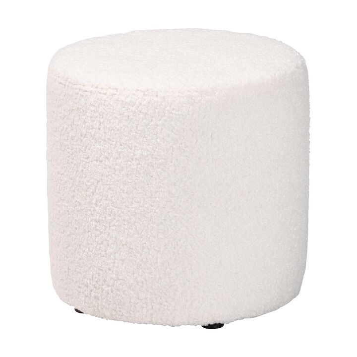 Baxton Studio Tori Modern and Contemporary Ivory Boucle Upholstered Ottoman