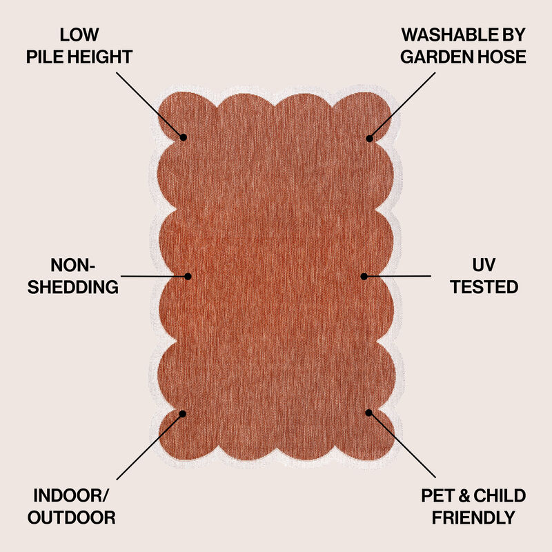 Alice Classic Cottage Two-Tone Scalloped Area Rug