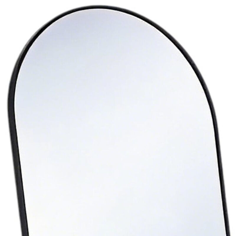 HomeRoots 64" Black Aluminum Arch Freestanding And Wall Mounted Framed Full Length Mirror image number 2