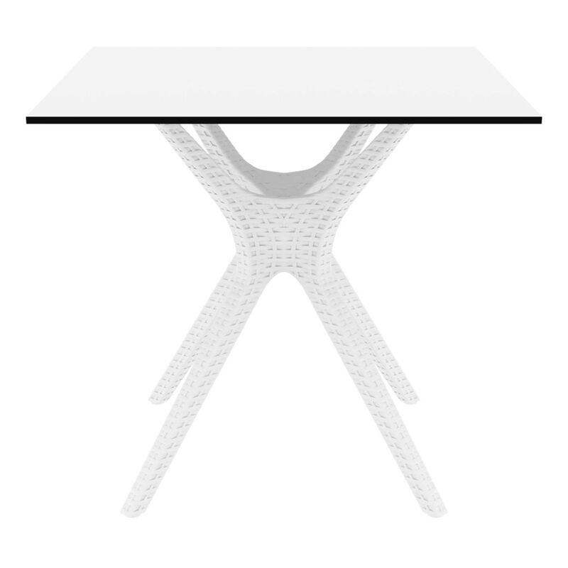 31.5" Brown Solid Square Patio Dining Table image number 3