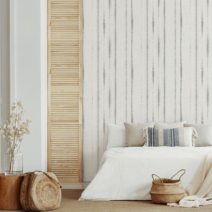 Orleans Grey Shibori Faux Linen Wallpaper