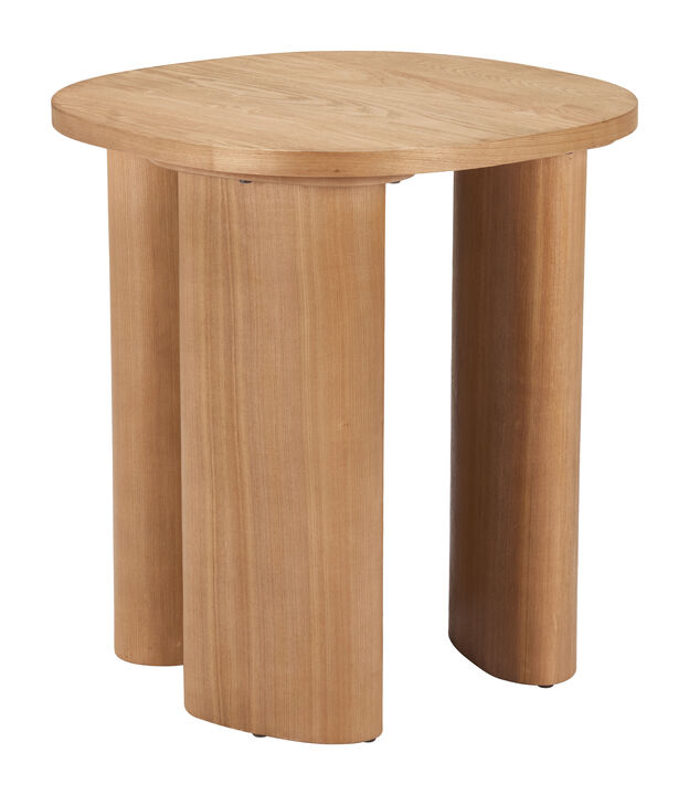 HomeRoots 24" Natural Wood Oval End Table