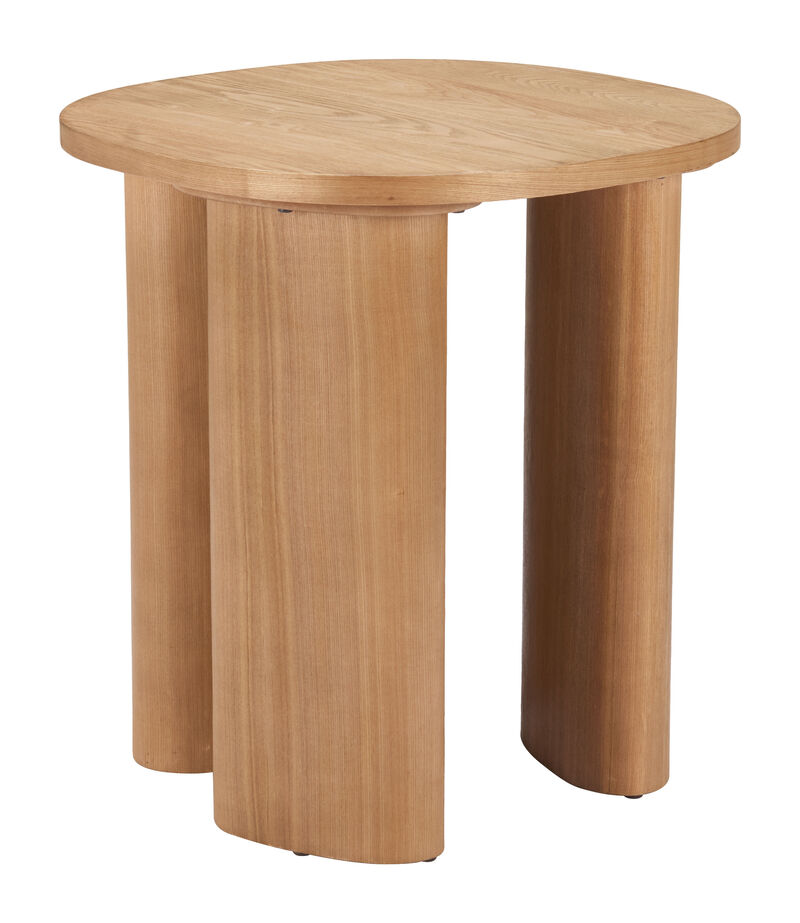 HomeRoots 24" Natural Wood Oval End Table image number 0