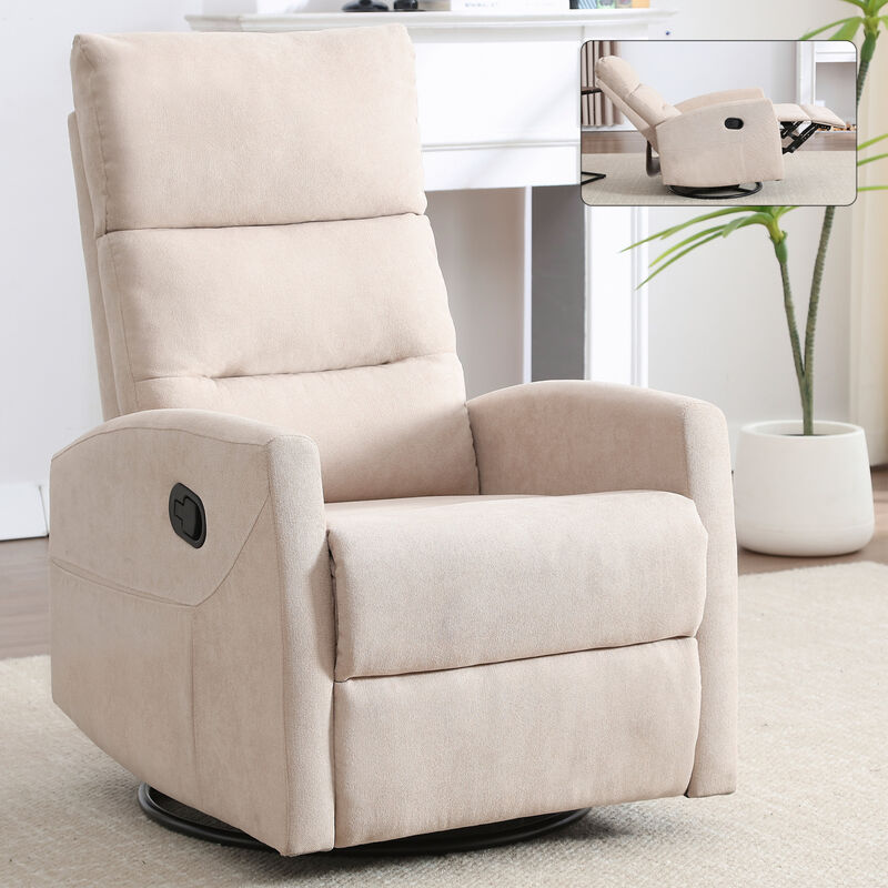 GOODSILO Manual Recliner Chair with Swivel and Rocking Function for Comfortable Living Room Seating image number 1