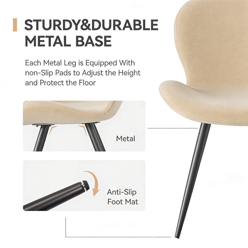 Modern Midcentury PU Leather Dining Chair Set of 4 image number 4