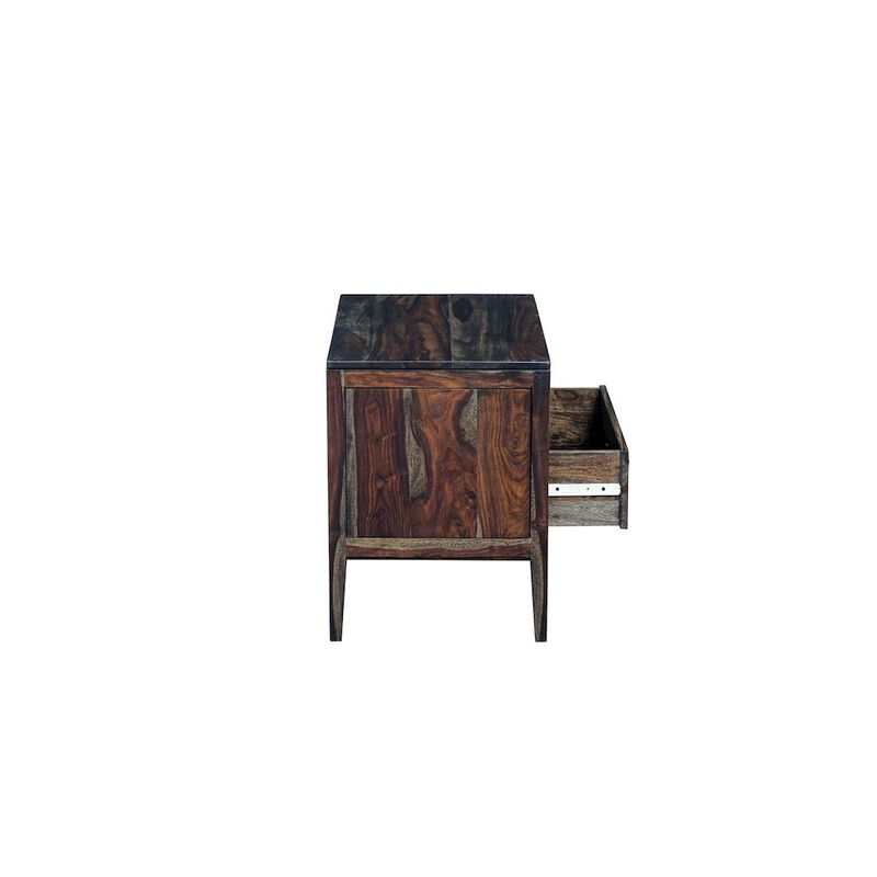 Porter Designs Fall River Solid Sheesham Wood Nightstand, Gray