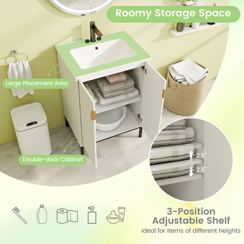 Bathroom Sink Cabinet Combo with Adjustable Shelf – Stylish Storage Solution