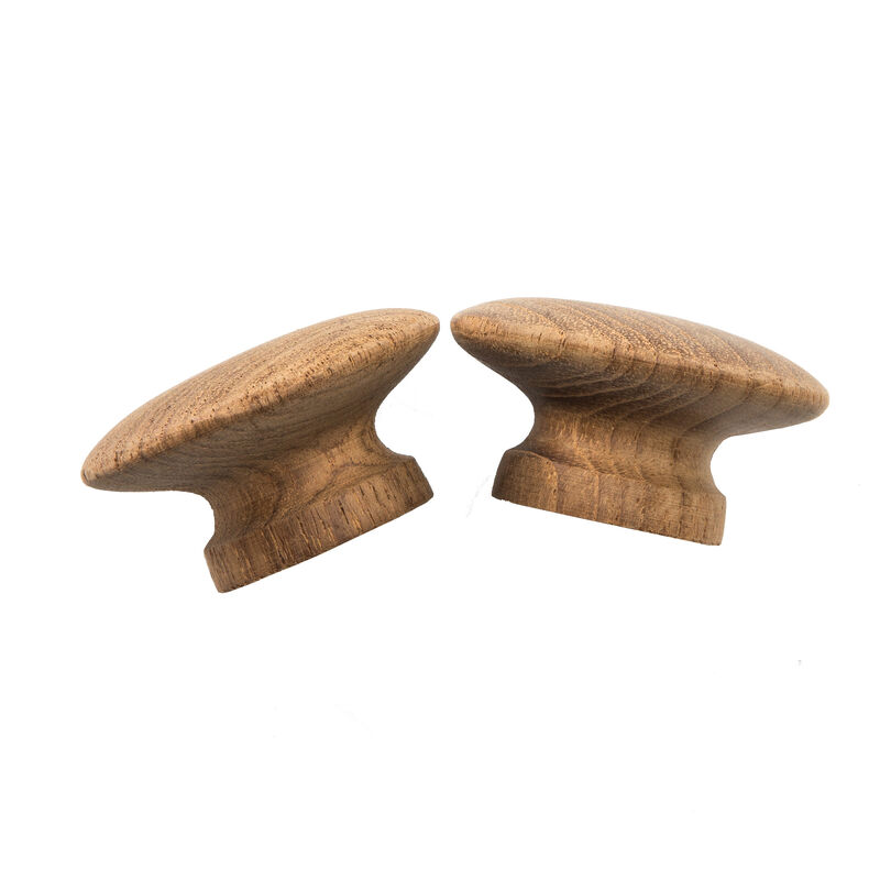 HomeRoots Set of Two Brown Wood Classic Round Drawer Pull Knobs image number 4