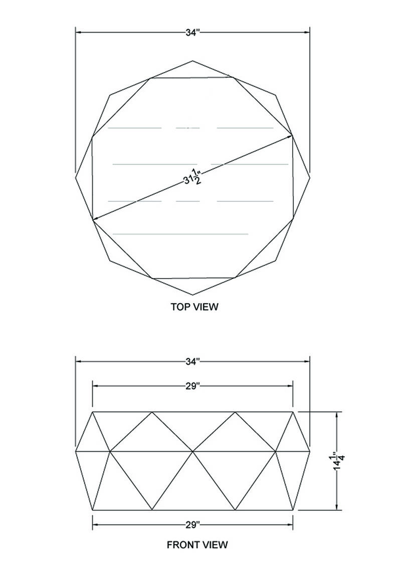 Bon 33 Inch Diamond Shape Acacia Wood Coffee Table With Smooth Top, Dark Brown