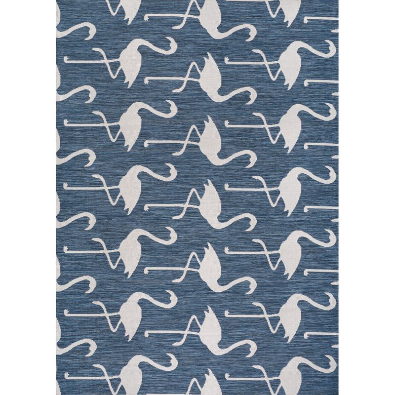 Liana Casual Coastal Flamingos Two-Tone Indoor/Outdoor Area Rug