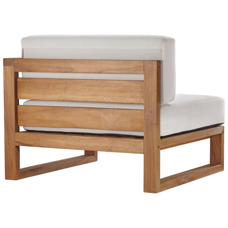 Modway EEI-4256-NAT-WHI-SET Upland Patio Teak Wood Sectional Sofa, 2-Piece Set (Loveseat), Natural White image number 6