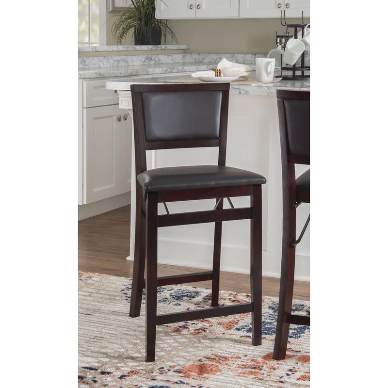 Linon Triena 24 In Pad Back Folding Counter Stool