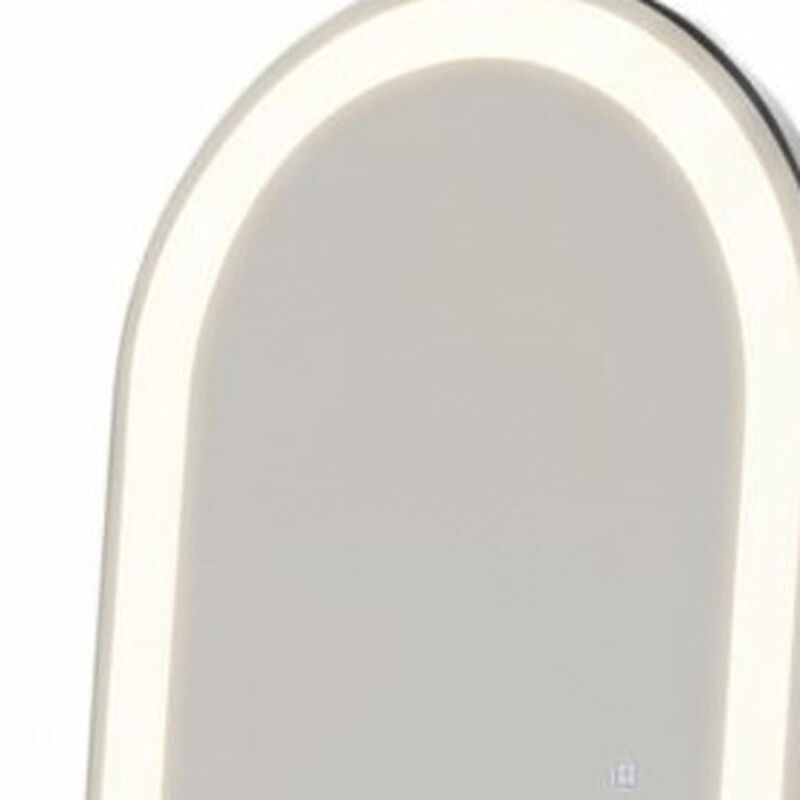 HomeRoots 63" Clear Arch Lighted Freestanding and Wall Mount Frameless Full Length Mirror image number 2