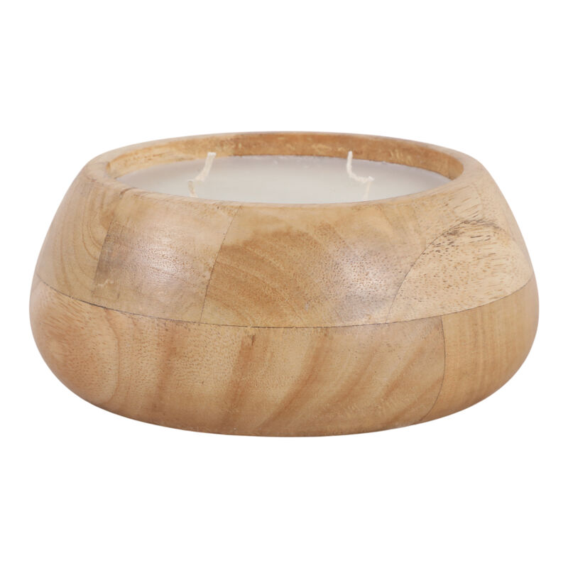 8" Vanilla Wood Bowl Candle image number 3