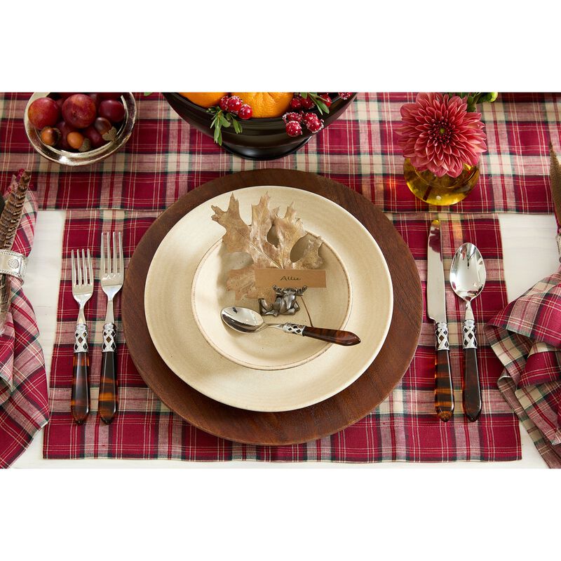 Solino Home 100% Pure Linen Plaid Placemats 14 x 19 Inch Set of 4 image number 3