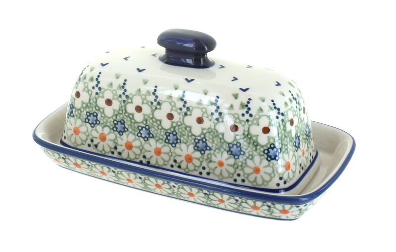 Blue Rose Polish Pottery Elizabeth Butter Dish