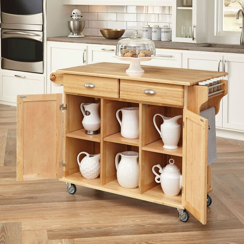 Kitchen Island Cart with Locking Casters for Stable and Mobile Kitchen Storage and Prep Space