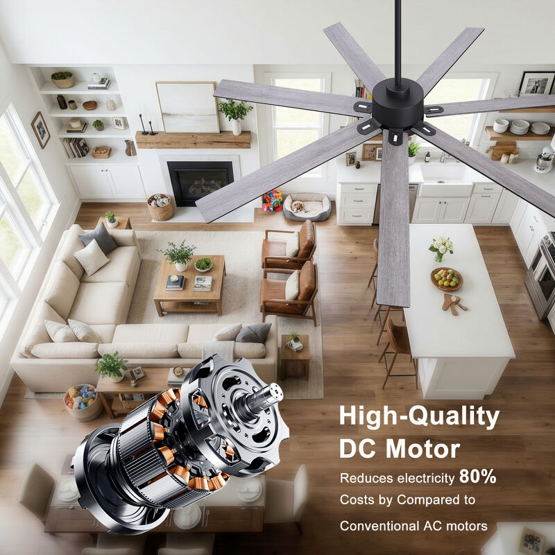 Breezary 72 in Ceiling Fan with Light, 7 Plywood Blades, Dimmable PMMA Shade, Quiet Reversible DC Motor image number 5