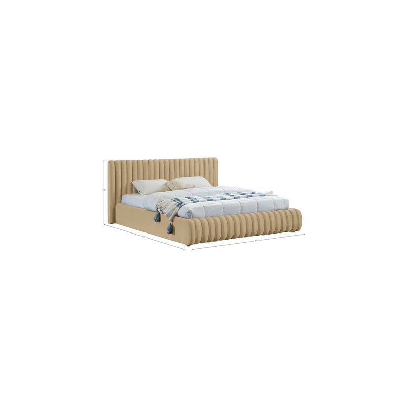 Meridian Furniture Nico Camel Velvet King Bed