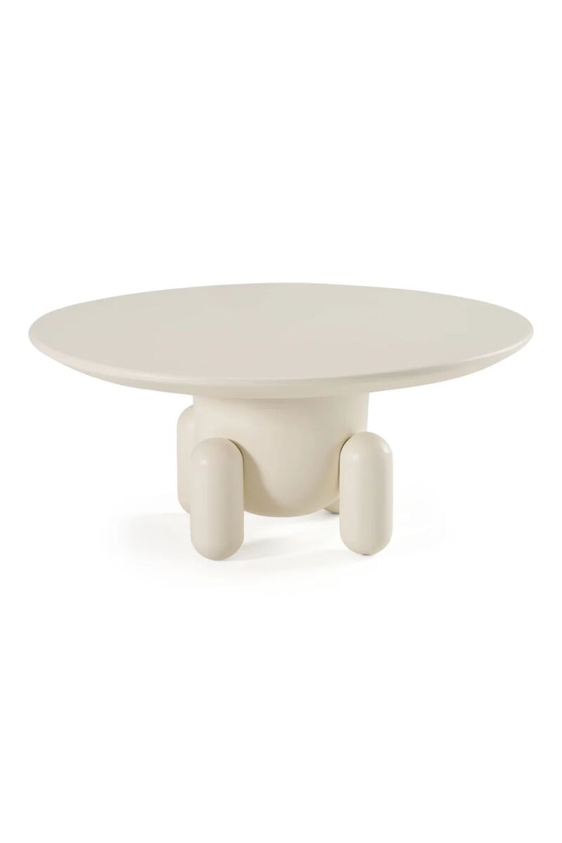White Gloss Round Coffee Table | OROA Modern Gabby image number 2