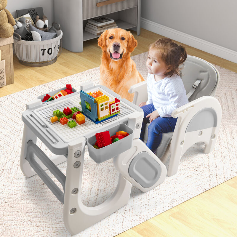 Adjustable Baby High Chair with Double Layer Tray and Reclining Backrest image number 4