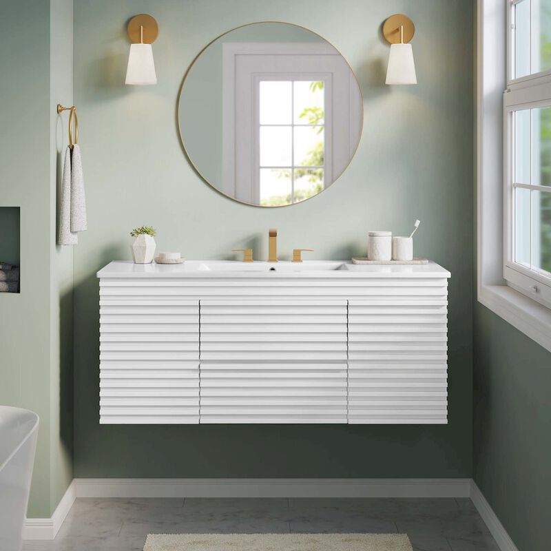 Render 48" Wall-Mount Bathroom Vanity image number 9