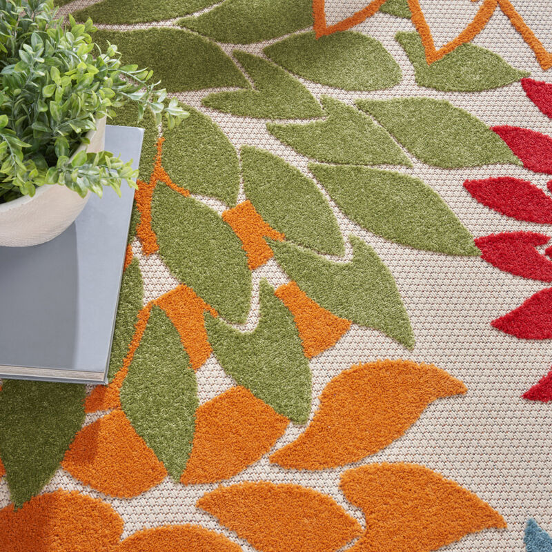HomeRoots Round Indoor Outdoor Area Rug image number 5