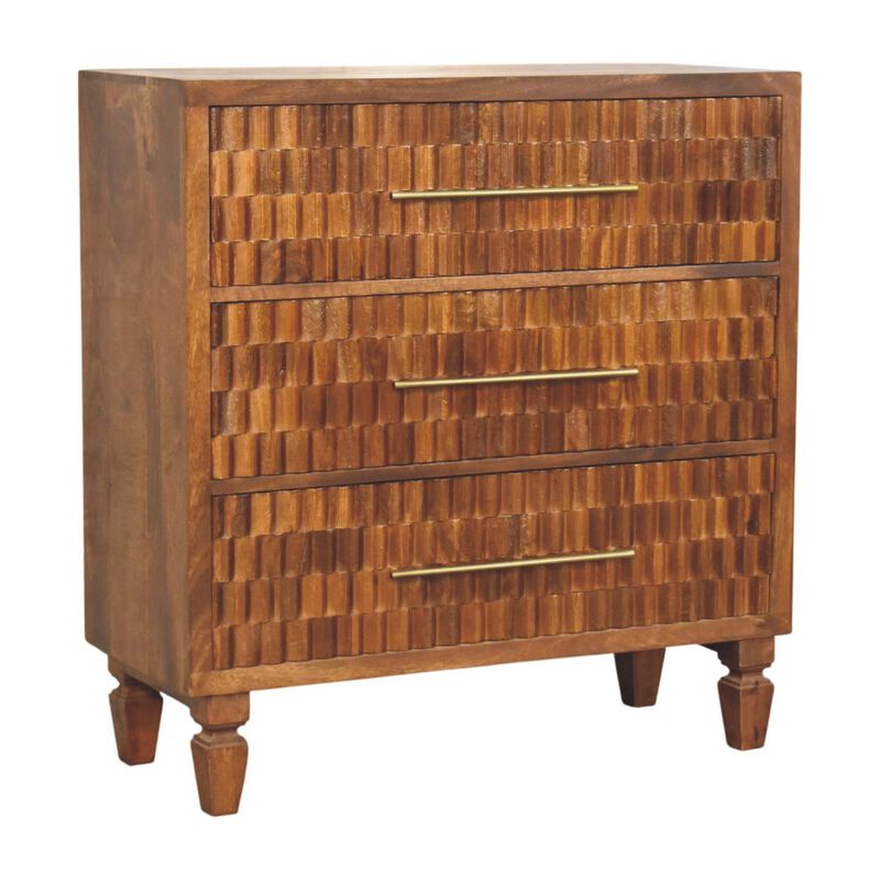 Artisan Furniture Solid Wood Cadiz Carved Chest, Brown image number 2