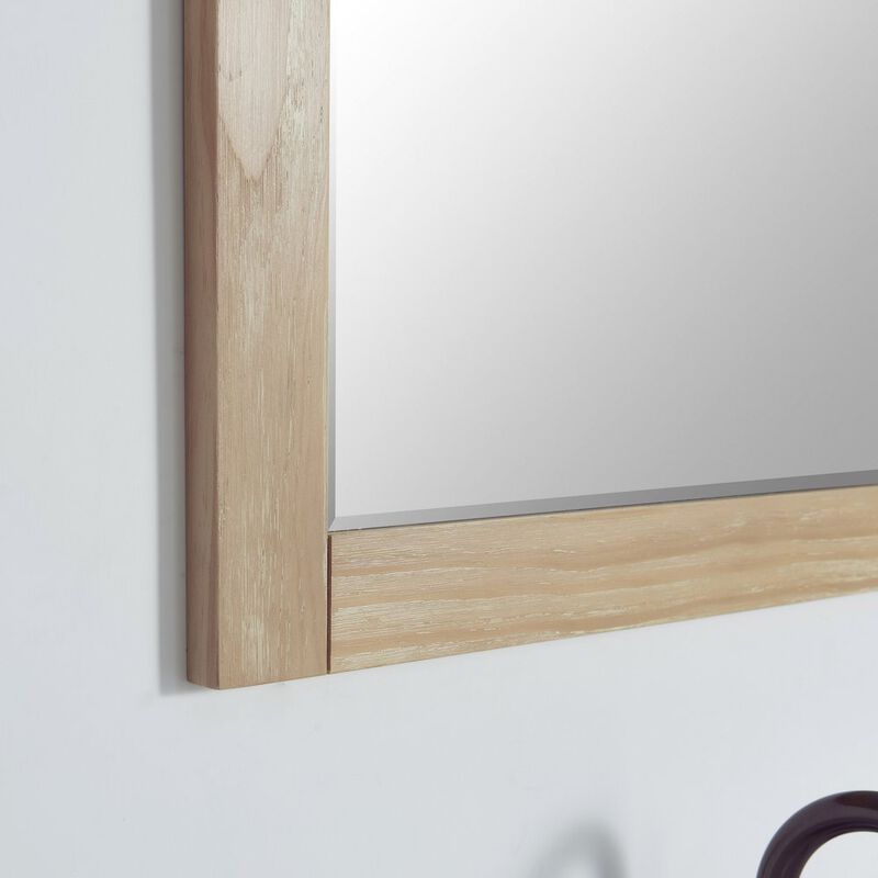Vinnova Design Cortes 32 Rectangular Bathroom Vanity Barndoor Wall Mount Mirror in Pine