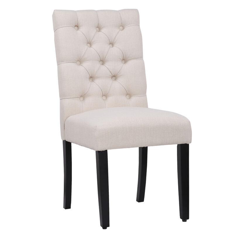 WestinTrends Upholstered Button Tufted Dining Chair